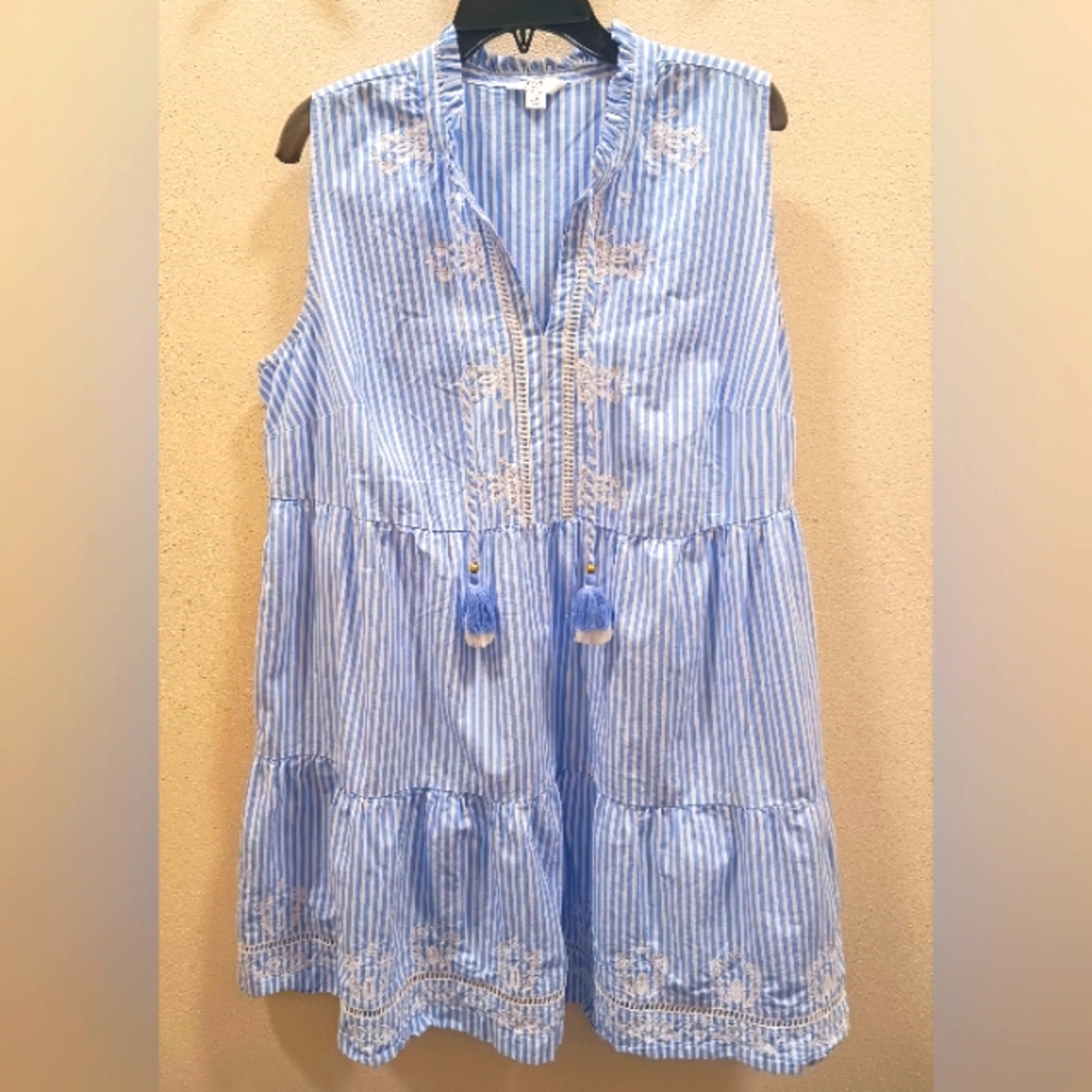 Crown & Ivy 100% Cotton Sleeveless Dress. Size 1X. NWOT